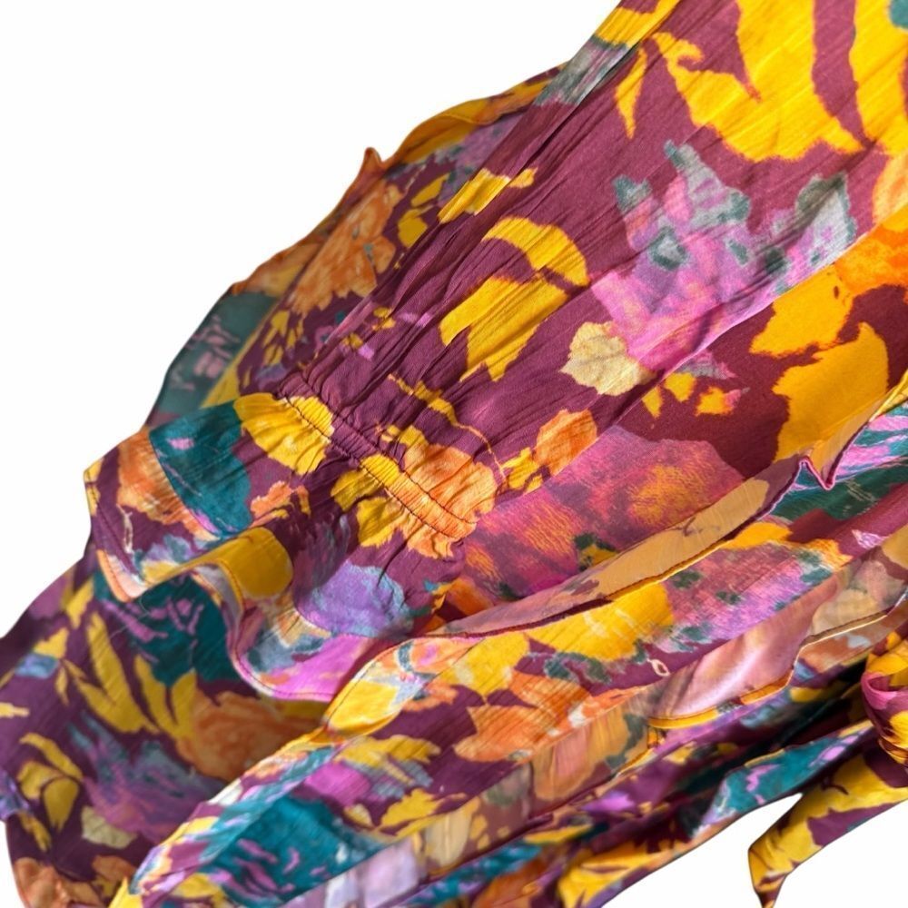 Sundance multicolored Floral long sleeve button up Dress xs NWT - Picture 4 of 6